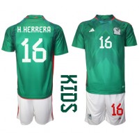 Fotbalové Dres Mexiko Hector Herrera #16 Dětské Domácí MS 2022 Krátký Rukáv (+ trenýrky)